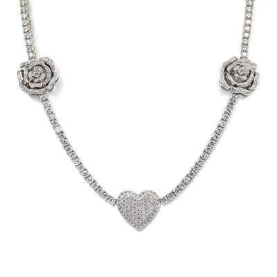 Conjunto de Plata 925 con Moissanita - Collar Hip-hop Personalizado Dorado Rosa - Image 5