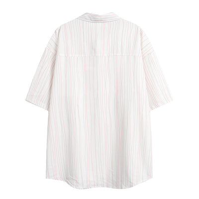Camisa de Rayas Verticales Manga Corta para Hombre - Image 7