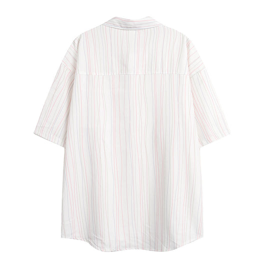 Camisa de Rayas Verticales Manga Corta para Hombre - Image 7