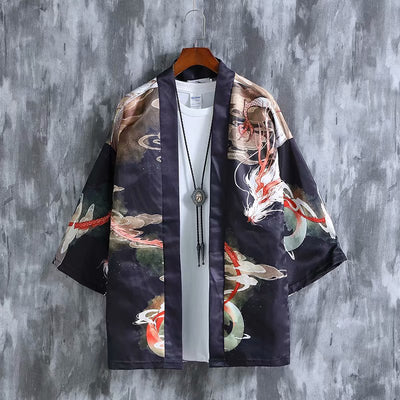 Kimono Estampado Holgado de Manga Tres Cuartos Unisex - Image 20
