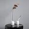 Florero de Vidrio Transparente con Base de Mármol - Diseño Moderno Minimalista