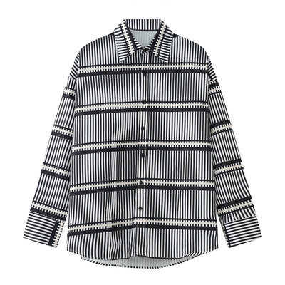 Camisa Hombre Rayas Azul y Blanco con Hombreras Tridimensionales - Image 3