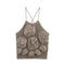 Top Escote Ancho con Diseño Floral 3D y Textura Esponjosa para Mujer