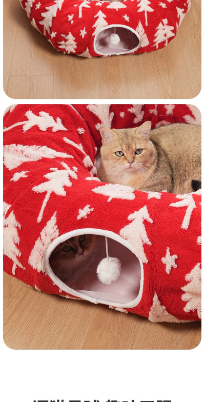 Túnel Árbol de Navidad con Cama para Gatos - Nido Flanela - Image 13