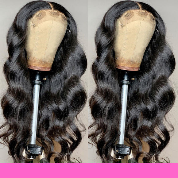 Pelucas Cabello Humano Ondulado con Frente de Encaje