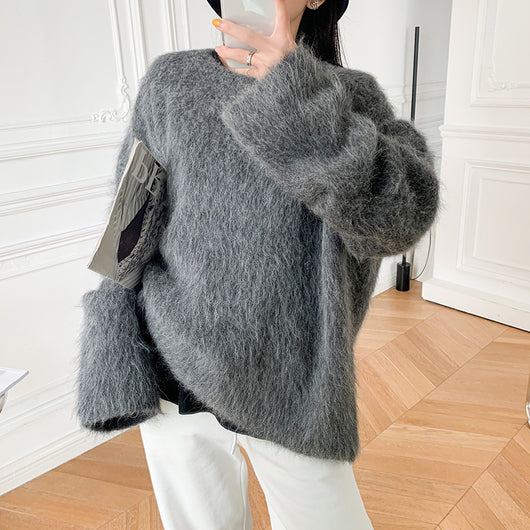 Suéter de Cuello Redondo en Lana de Alpaca Premium - Image 2