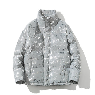 Chaqueta Acolchada con Cuello Tipo Mao y Detalles Reflectantes - Image 6