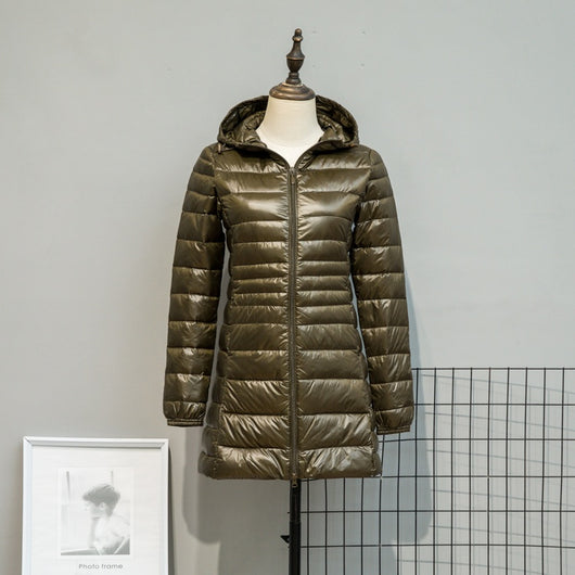 Chaqueta Acolchada Ligera Otoño Invierno Mujer Talla Grande Capucha Ajustada - Image 13