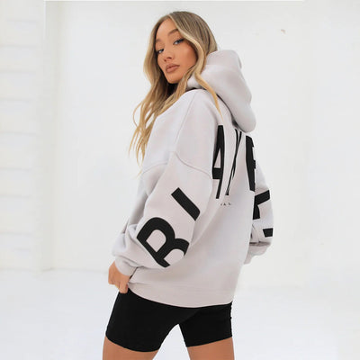 Sudadera Estampada Gruesa Oversize de Manga Larga Versátil - Image 7