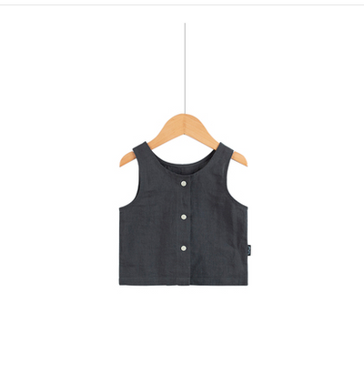 Conjunto de Cáñamo y Ramio Ligero para Bebé - Chaleco y Pantalón Dividido - Image 4
