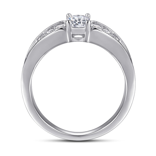 Anillo de Diamante Clásico Cuatro Garras Zirconia Plata S925 - Image 5