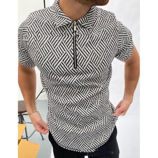 Camisa Casual Holgada con Estampado y Solapa para Hombre - Image 7