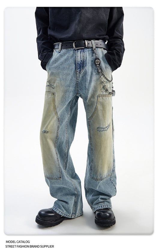 Jeans Rectos Vintage Desteñidos Estilo Americano - Image 15