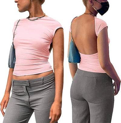 Blusa Escotada sin Espalda con Detalles Texturizados - Colección Verano - Image 12