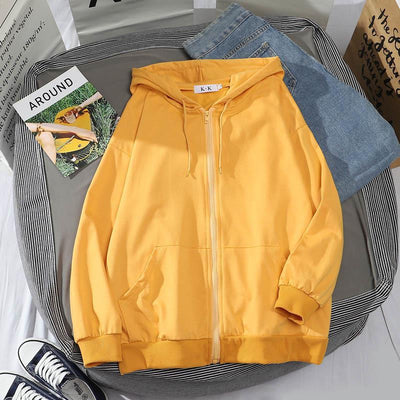 Abrigo Sudadera con Capucha y Manga Larga en Colores Lisos - Image 31