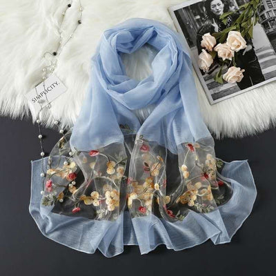 Pañuelo de Seda Bordado Elegante y Versátil para Mujer - Image 2