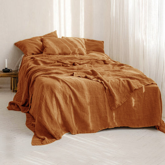Sábana de Lino Puro Color Liso para Cama Individual y Doble - Image 11