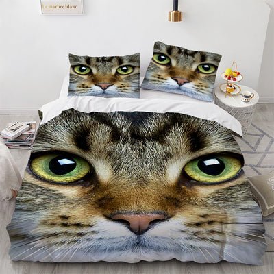 Juego de Cama Blanco con Diseño de Gato Adorable para Dormitorio de Chicas - Image 4