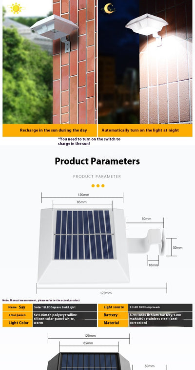 Luz Solar LED 12 Focos para Fregadero - Iluminación Automática - Image 6