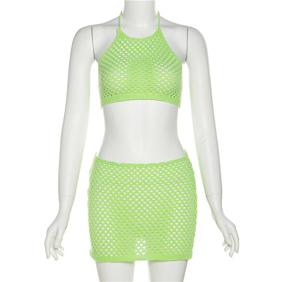 Conjunto Ajustado de Encaje Transparente con Espalda Descubierta - Image 10