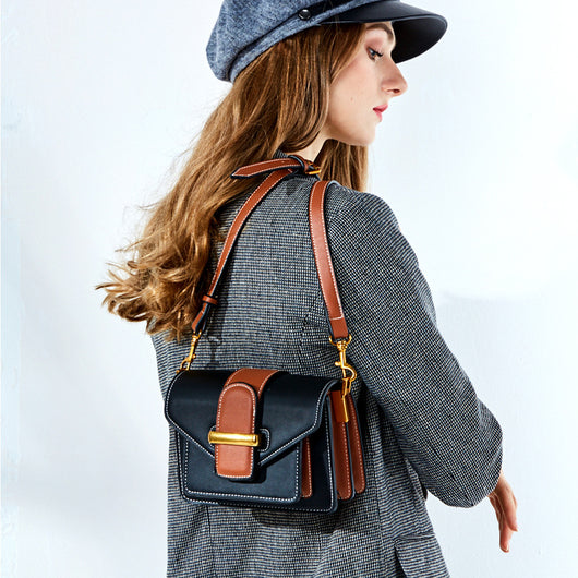 Bolso de Cuero para Mujer Estilo Bucket con Asa al Hombro