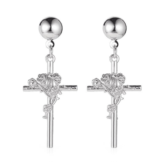 Aretes de Rosa Tridimensional con Relieve en Relieve - Image 8