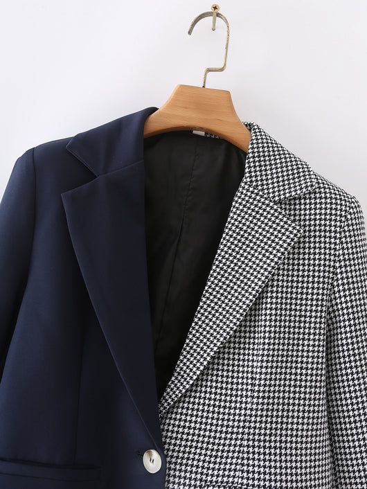 Saco Casual Bicolor Cuadros Houndstooth - Image 7