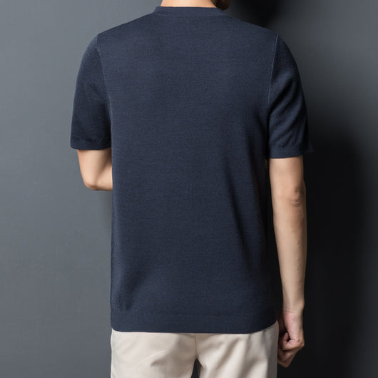 Suéter Cardigan Manga Corta para Hombre - Cuello Redondo - Image 5