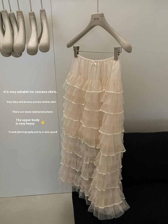 Falda Midi Ajustada de Tul con Bolsa Integrada para Cadera