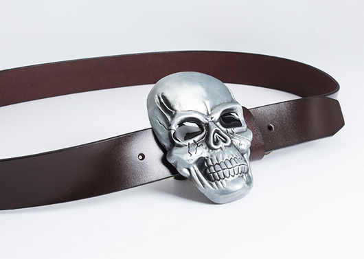 Cinturón Retro de Cuero Genuino con Hebilla Grande Calavera - Image 15