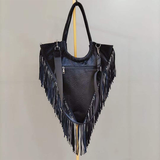 Bolsa Mensajera Triangular con Remaches y Flecos - Estilo Personalidad - Image 10