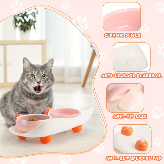 Comedero Elevado Doble para Gatos y Perros Pequeños - Cerámica con Soporte Antideslizante - Image 8