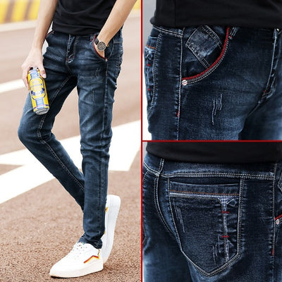 Pantalón Jeans Slim Fit Plus Terciopelo Grueso Stretch Ejecutivo - Image 14