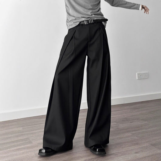 Pantalones Holgados Drapeados Hasta el Piso para Hombre - Image 4