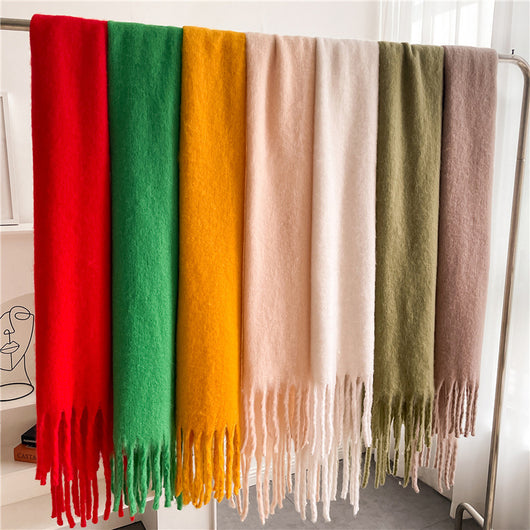 Bufanda Larga de Invierno con Borlas - Abrigo Versátil y Cálido - Image 36