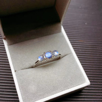 Anillo de Plata con Piedra Luna Azul Natural - Image 3