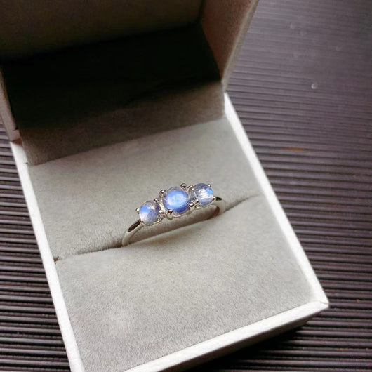 Anillo de Plata con Piedra Luna Azul Natural - Image 3