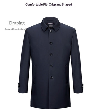 Abrigo Trench Coat Ejecutivo Largo para Hombre - Image 12