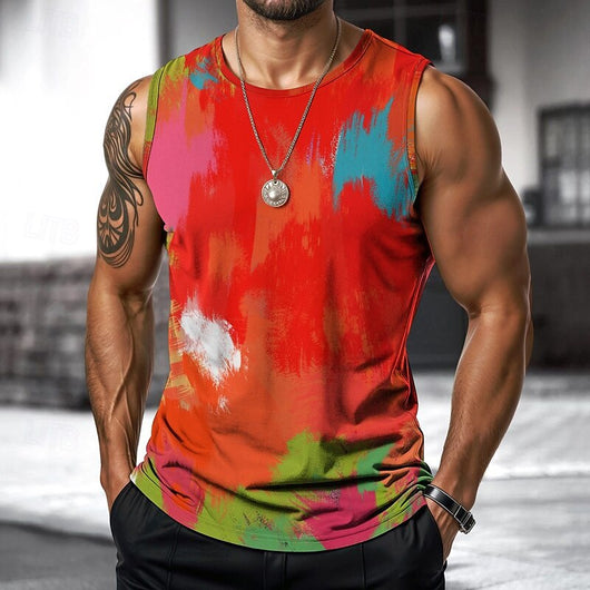 Chaleco Deportivo sin Mangas con Impresión 3D Digital para Hombre - Image 11