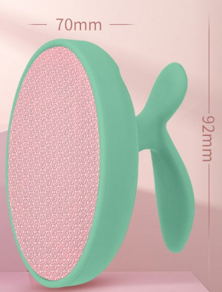 Pink oval nano foot grinder with a textured surface and ergonomic handle, designed for exfoliating and removing calluses. - Image 7