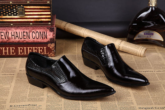 Zapatos Oxford Puntiagudos de Cuero Brillante - Estilo Británico Moderno para Hombre
