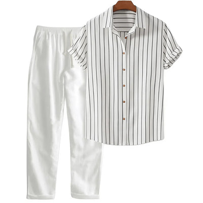 Traje Casual Hombre Estampado Manga Corta - Conjunto Moderno y Versátil - Image 4