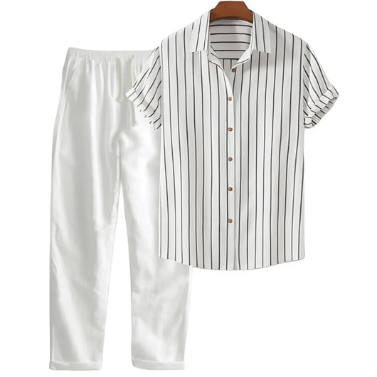 Traje Casual Hombre Estampado Manga Corta - Conjunto Moderno y Versátil - Image 4