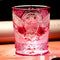 Vasos de Cristal Tallados a Mano con Búho Dorado Rojo