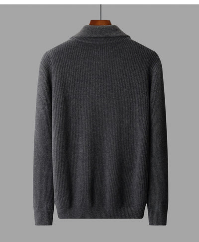 Cardigan de Lana Pura con Cierre para Hombre - Abrigo Solapa Otoño Invierno - Image 20