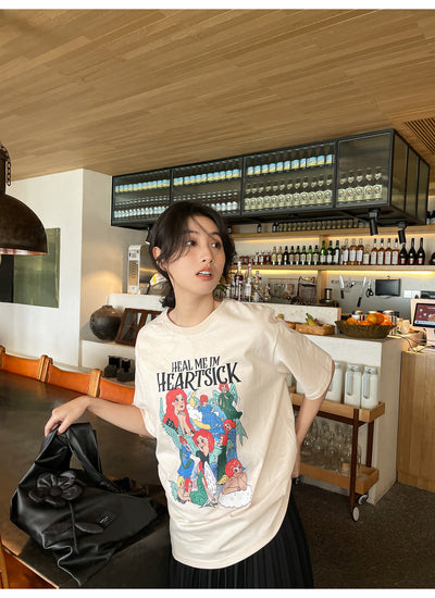 Playera Estampada Suelta y Ajustada para Mujer - Cuello Redondo Manga Corta - Image 43