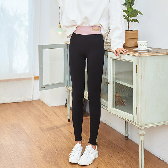 Leggings Cintura Alta Gris de Piel de Cordero Extra Gruesa