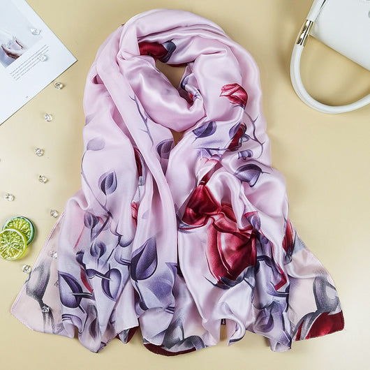 Pañuelo de Seda Estampado Ultraligero para Mujer - Protección Solar y Transpirable - Image 36