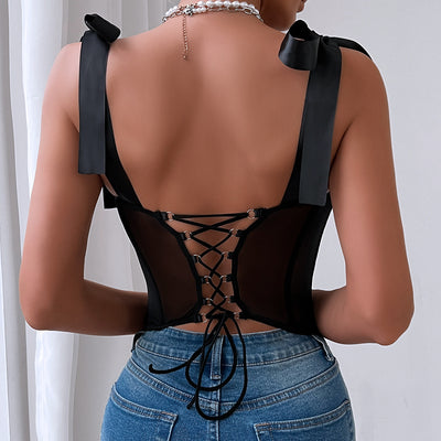 Corset Sensual con Tirantes Lentejuelas y Anillo de Acero - Image 11