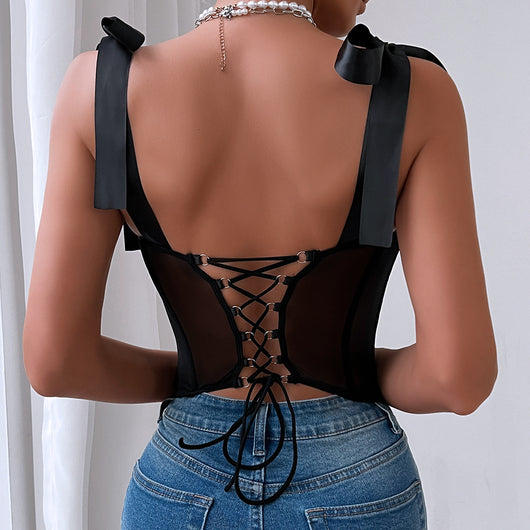 Corset Sensual con Tirantes Lentejuelas y Anillo de Acero - Image 11